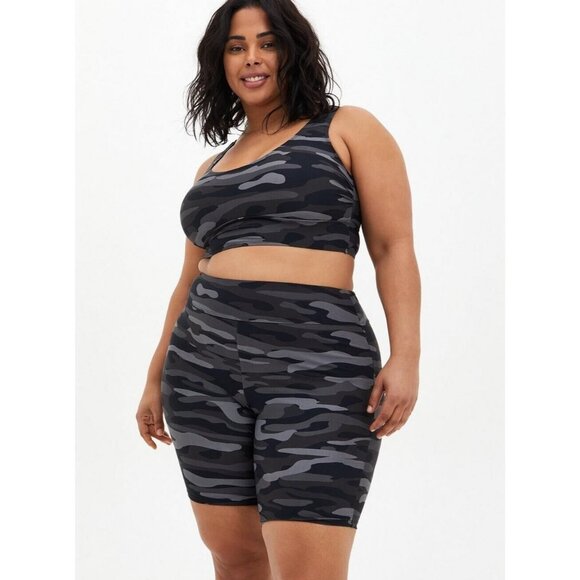 Torrid Size 6 6X 30W Black & Gray Camo Print Design Swim Shorts Bottom - Picture 2 of 6